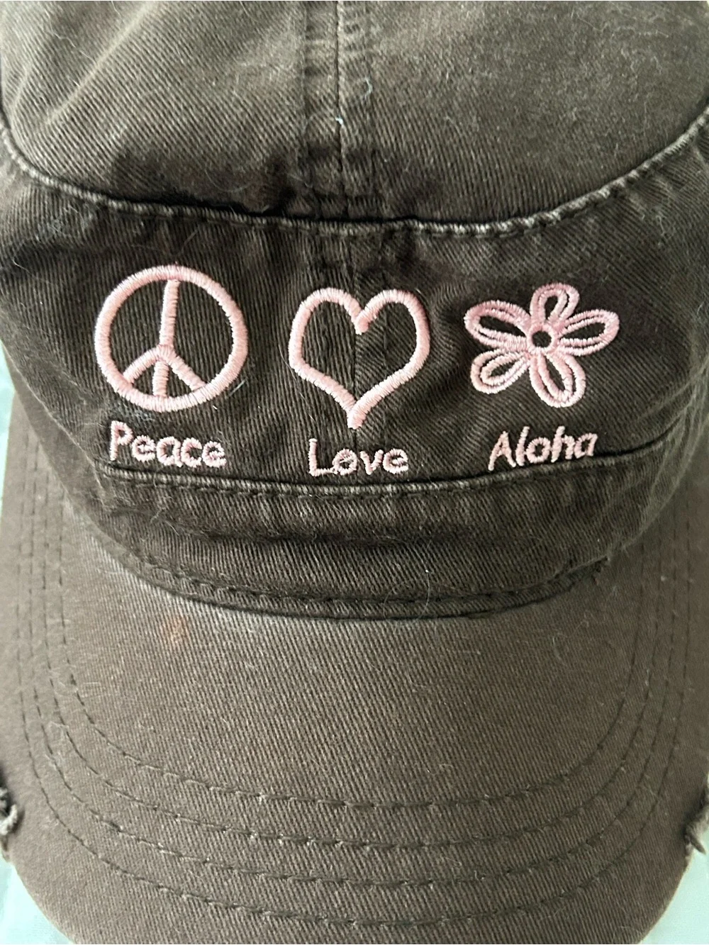 OTTO Peace Love Aloha Embroidered Cap